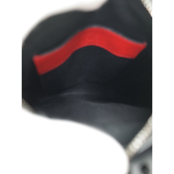 Christian Louboutin Benech Reporter Spike Shoulder Bag Black Red - Picture 3 of 8